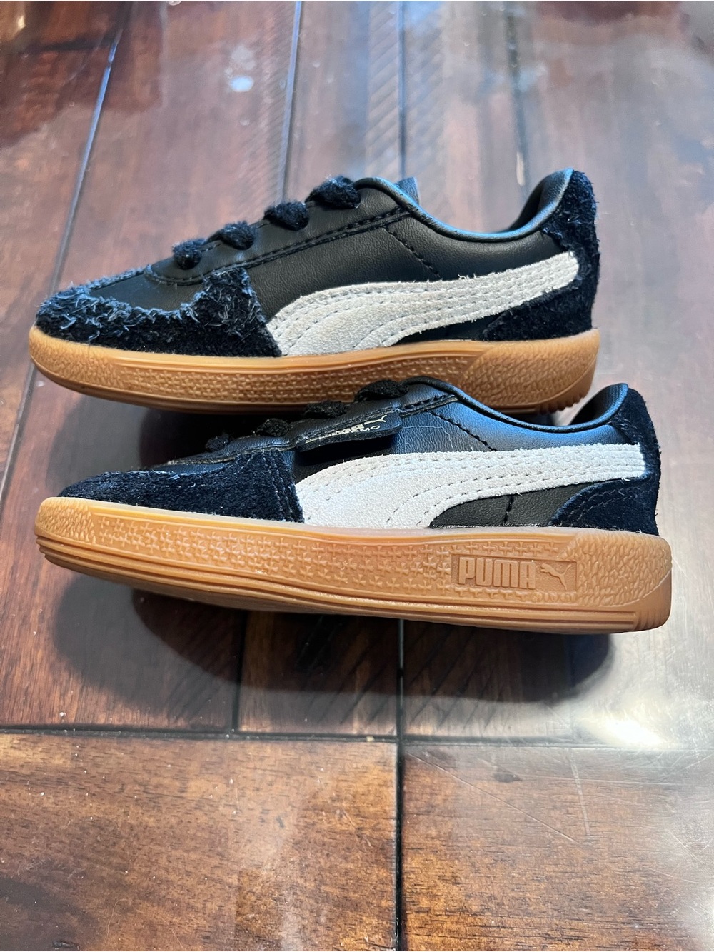 Puma Kids Black and Tan Palermo Sneakers